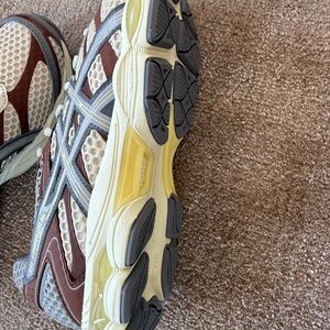 Asics Athletic Shoes in Brown, Cream, and Gray